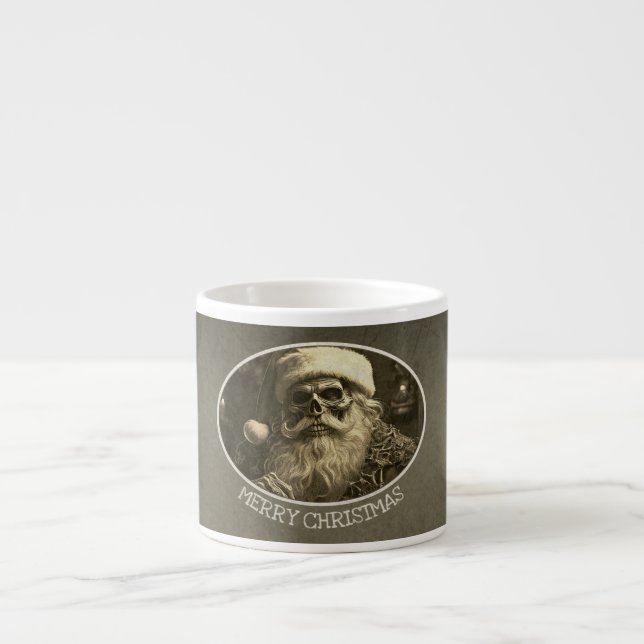 Taza De Espresso Grim Navidades - Skeleton Santa 65609 (Frente)
