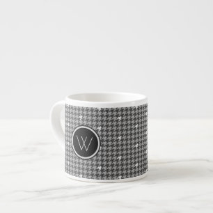 Taza De Espresso Gris con acento plateado Houndstoth Specied Mug