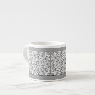 Taza De Espresso Gris de encaje cerámico