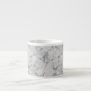 Taza De Espresso Gris "Elegantes Swirls" Textura de mármol Espresso