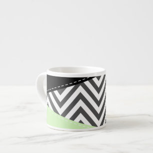 Taza De Espresso Gris Zigzag, Gris Chevron, Zigzag Pattern, Mint