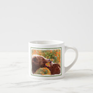Taza De Espresso Grizzly Bear Mom and Cub Painting - Wildlife Art