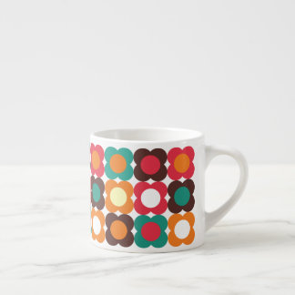 Taza De Espresso Groovy 70s Retro Flower Pattern | Bold Boho Floral