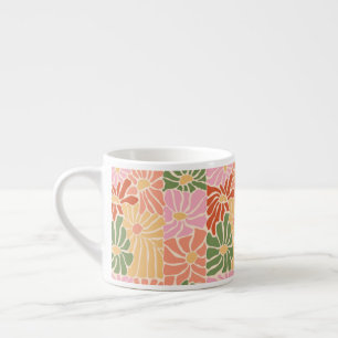 Taza De Espresso Groovy Retro Floral