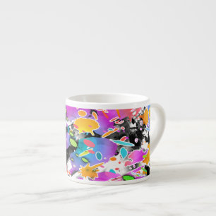 TAZA DE ESPRESSO GRUNGE PUNK SPLATTER ART