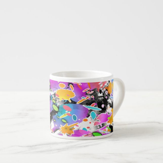 TAZA DE ESPRESSO GRUNGE PUNK SPLATTER ART (Derecha)