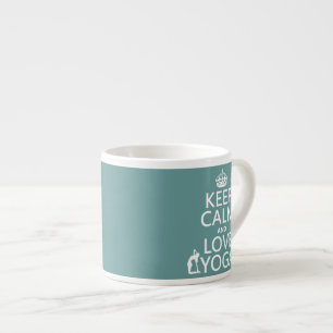 Taza De Espresso Guarde la calma y ame la yoga (los colores