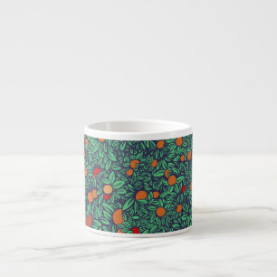Taza De Espresso Guardia Rica: Patrón de árbol vintage.
