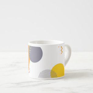 Taza De Espresso Guay, ilustracion geométrico único, moderno y de m
