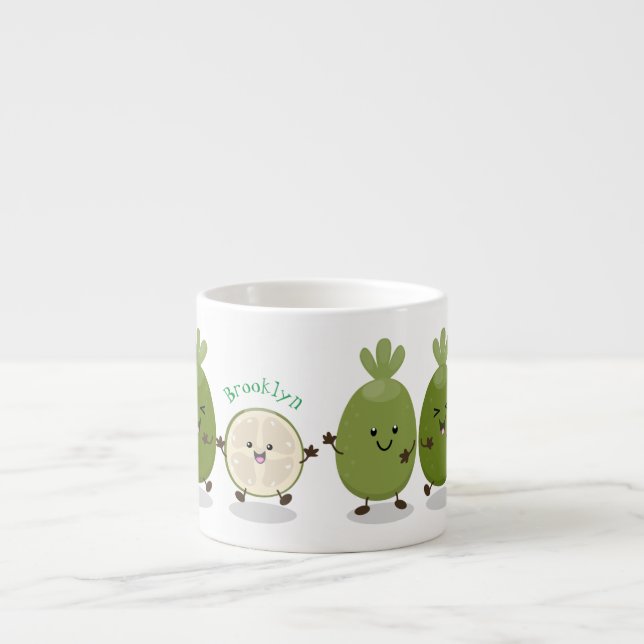 Taza De Espresso Guayaba feijoa personalizado de piña de cuña ilust (Frente)