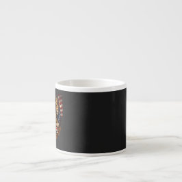 Taza De Espresso Guerrero Papá León Bandera Americana Guitarra