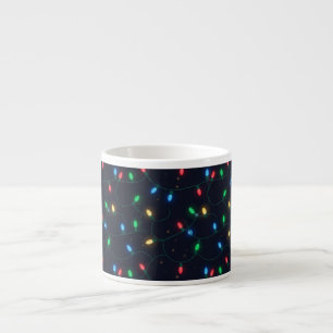 Taza De Espresso Guirnalda de Luces de Navidad Patrón Continuo