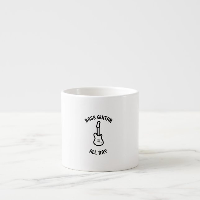Taza De Espresso Guitarra básica todo el día (Frente)