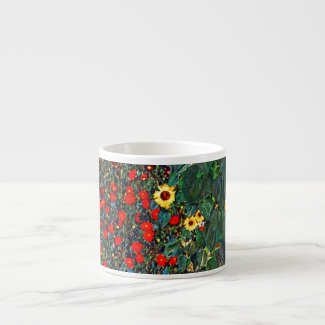 Taza De Espresso Gustav Klimt Flower Garden (Frente)