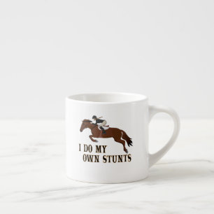 Taza De Espresso Hago Propio Chica De Caballos De Pie