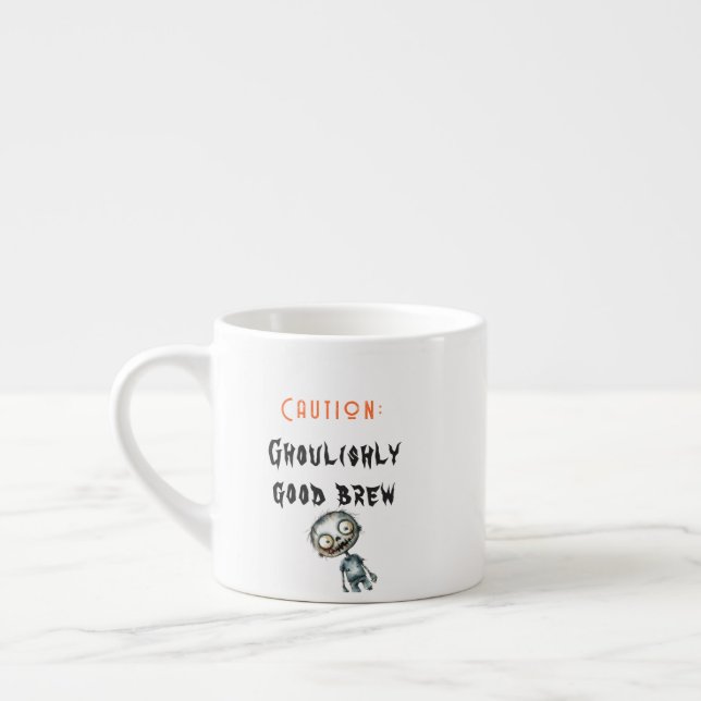 Taza De Espresso Halloween blanco brillante (Izquierda)