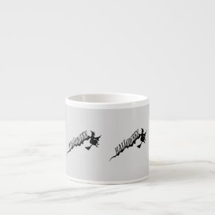 Taza De Espresso Halloween de Witch Riding Broom Thunder_Cove