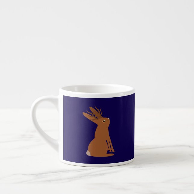 Taza De Espresso Halloween Jackalope Trick o Trete (Izquierda)