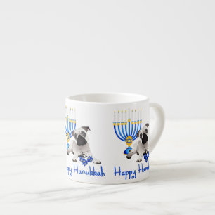 Taza De Espresso Hanukkah Pug con Menorah y Sueños