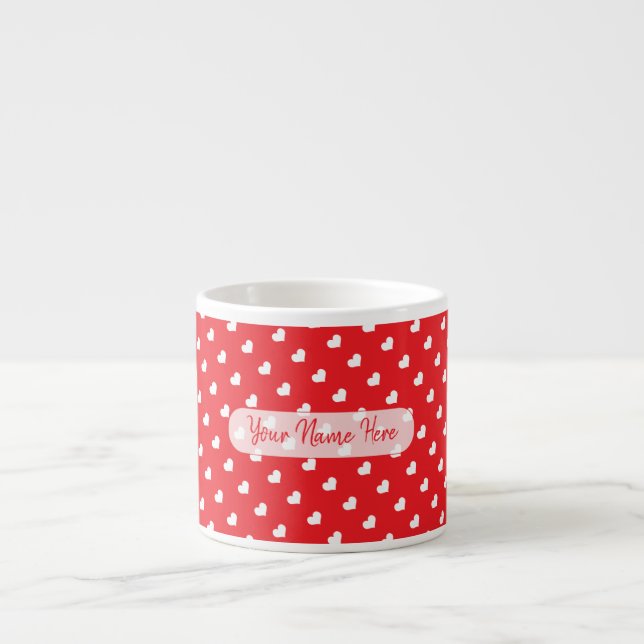 Taza De Espresso Hearts Happy Valentine’s Day Modern Love Pattern (Frente)