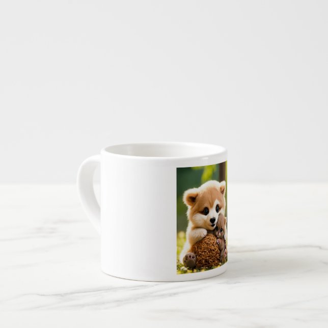 Taza De Espresso "Hermana Adorable y peluca de diseño animal" (Izquierda)