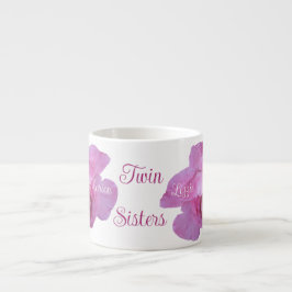 Taza De Espresso Hermanas gemelas gemini rosas rosadas florales