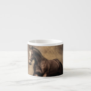 Taza De Espresso Hermosa almohada de caballo marrón
