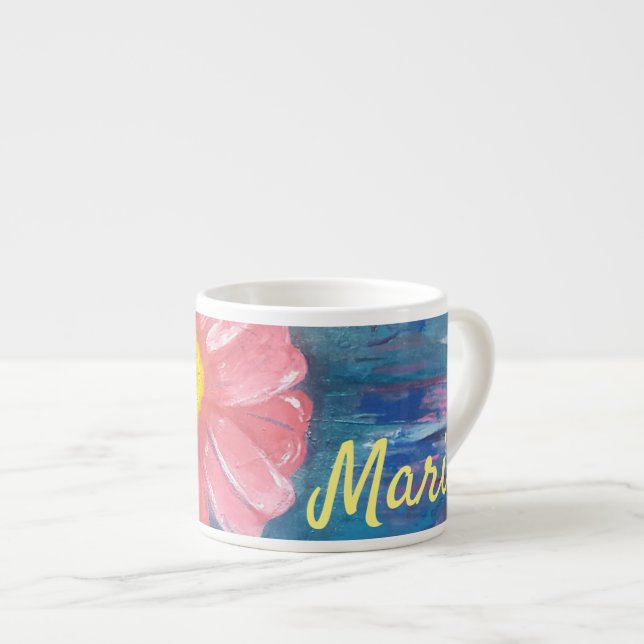 Taza De Espresso Hermosa Flor Personalizada (Derecha)