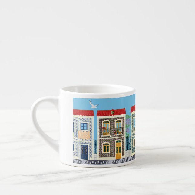 Taza De Espresso Hermosas casas portuguesas con azulejos o azulejos (Izquierda)