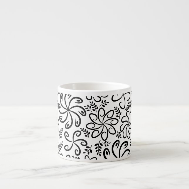 Taza De Espresso Hermoso espresso blanco y negro (Frente)