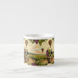 Taza De Espresso Hermoso globo de aire caliente de campo vitiviníco