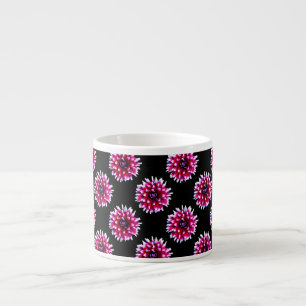 Taza De Espresso Hermoso patrón de flores de dalia rosa de la natur