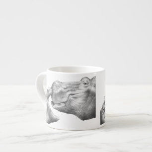 Taza De Espresso Hipopótamo y becerro