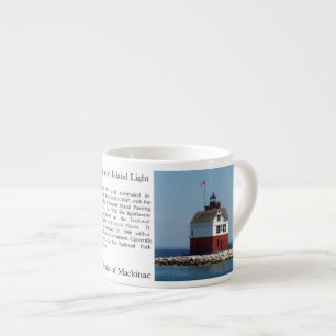 taza de espresso historia del faro de Round Island