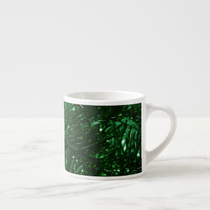 Taza De Espresso hojas de árboles de navidad brillantes