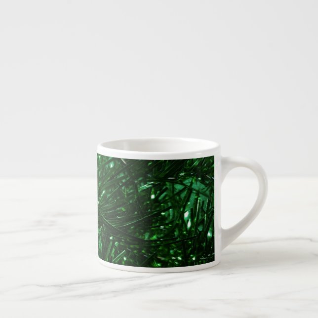 Taza De Espresso hojas de árboles de navidad brillantes (Derecha)