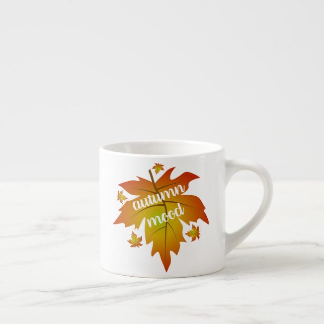 Taza De Espresso Hojas de arce en la tipografía de humor de otoño (Derecha)