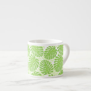 Taza De Espresso Hojas De La Planta Tropical - Modelo Monstera