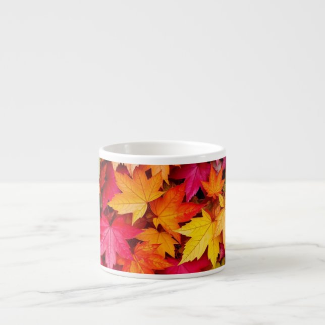 Taza De Espresso Hojas de Otoño  (Frente)