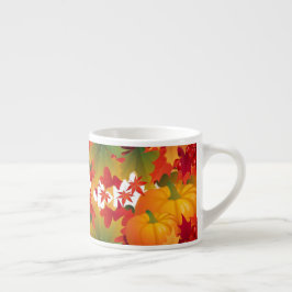 Taza De Espresso Hojas de otoño y calabazas Expresso Mug