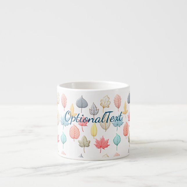 Taza De Espresso Hojas Pastel (Frente)