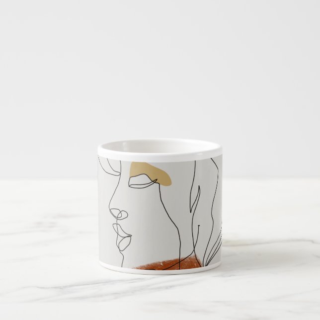 Taza De Espresso Hojas Tropicales, Diseño De Patrones Sin Marea. (Frente)