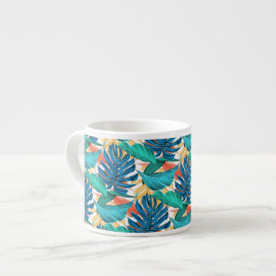 Taza De Espresso Hojas tropicales exóticas