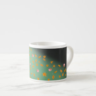 Taza De Espresso Hojas y rosas de otoño