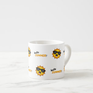 Taza De Espresso Hola Sol de verano con gafas de sol