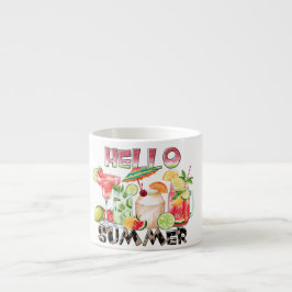 Taza De Espresso Hola Summer Tropical Drinks Mug - Vibe Refrescante