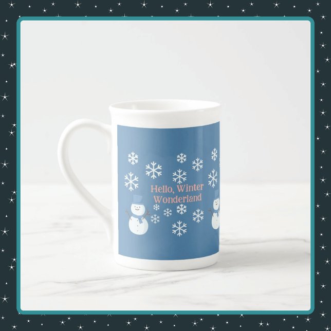 Taza De Espresso Hola, Winter Wonderland (Hello, Winter Wonderland Bone China Mug)