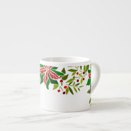 Taza De Espresso Holiday Poinsettia