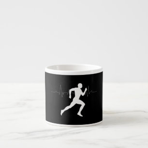 Taza De Espresso Hombre corriendo corre la línea de Siluette HeartB