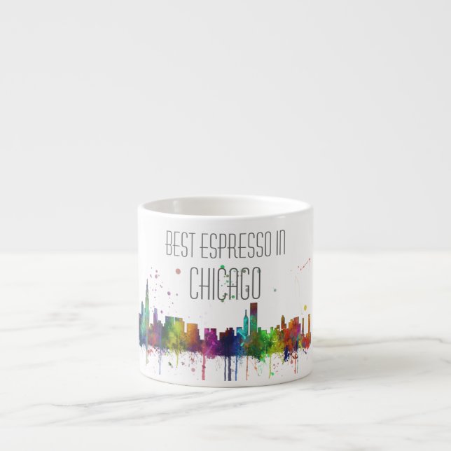 TAZA DE ESPRESSO HORIZONTE DE CHICAGO, ILLINOIS (Frente)